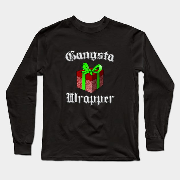 Gangsta Wrapper - Paisley - Christmas Long Sleeve T-Shirt by Dopamine Creative